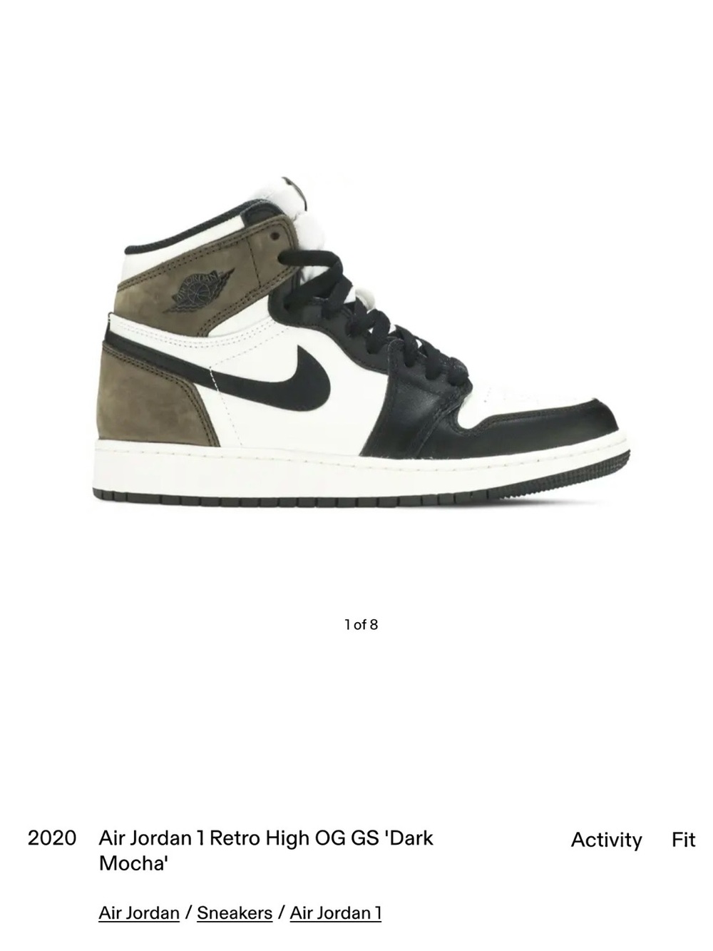 Jordan Air 1 Retro High OG in Black, White, Mocha